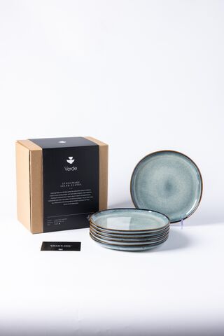4x Ontbijtborden set van 6 stuks – Ø21 cm – saliegroen VIDI, Verde